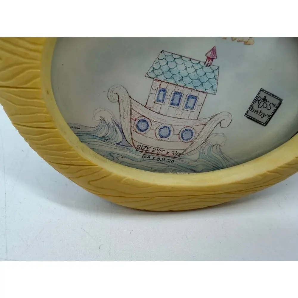 Russ Baby Noah's Menagerie Photo Frame 2.5x3.5 Hand Painted NIB 24329